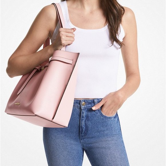 Michael Kors Baby Pink Emilia Leather Tote Bag - New - Picture 2 of 6